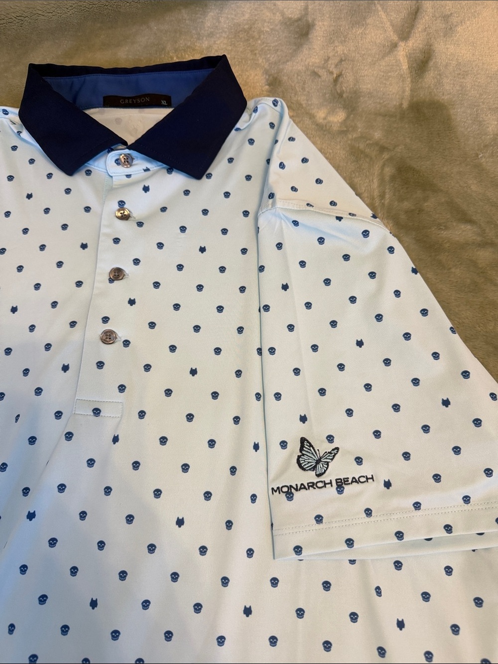Greyson Men's Polo Duo — Light Blue and White with Navy Collars - GOLF - Picture 4 of 5
